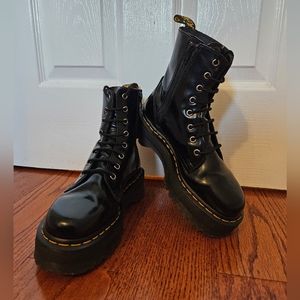 Dr. Martens Black Smooth Jadon Leather Platform Boots